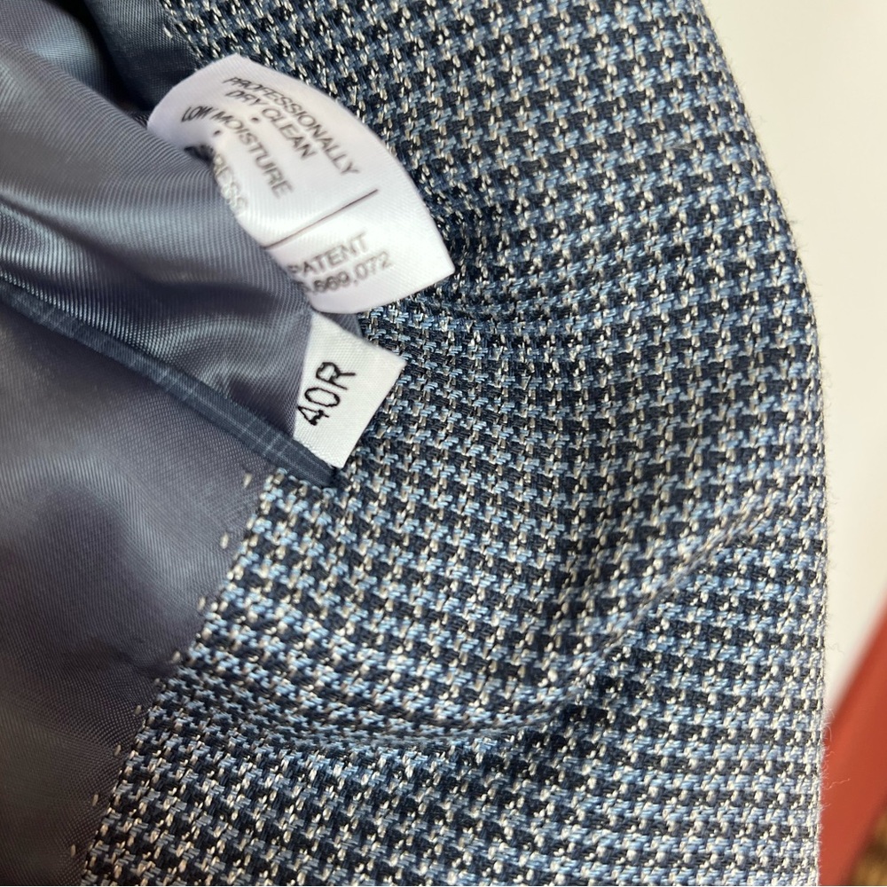 Vtg Hart‎ Schaffner Marx Men’s Blazer 40R – Blue Micro-Houndstooth, Made in USA - Picture 10 of 14